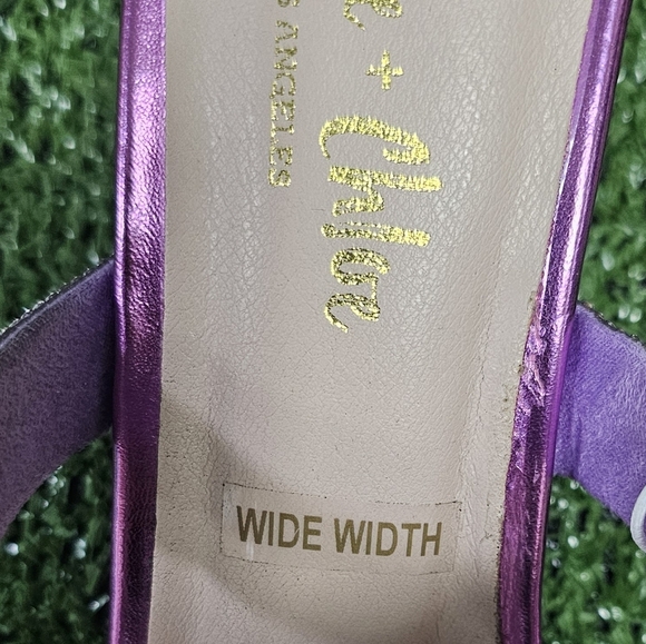 CHASE & CHLOE | ARABELLA EMBELLISHED DOUBLE STRAP METALLIC HEELS - NWOT! - Picture 15 of 16